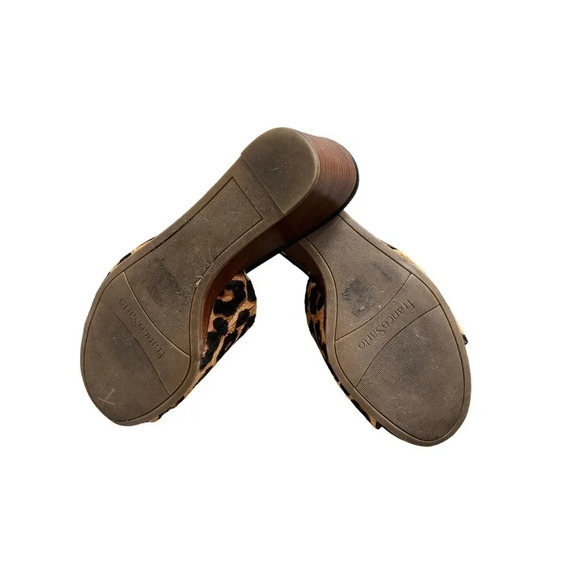 FRANCO SARTO Woman’s‎ Mckenna Leather Real Fur Wedge Slides Shoes 9.5 - Picture 3 of 3